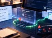Infraestructura de cómputo (sala de servidores/data center) que represente los sistemas de IA en pausa, sin recurrir a robots humanoides ni a clichés de 'hacker' con código en pantalla.