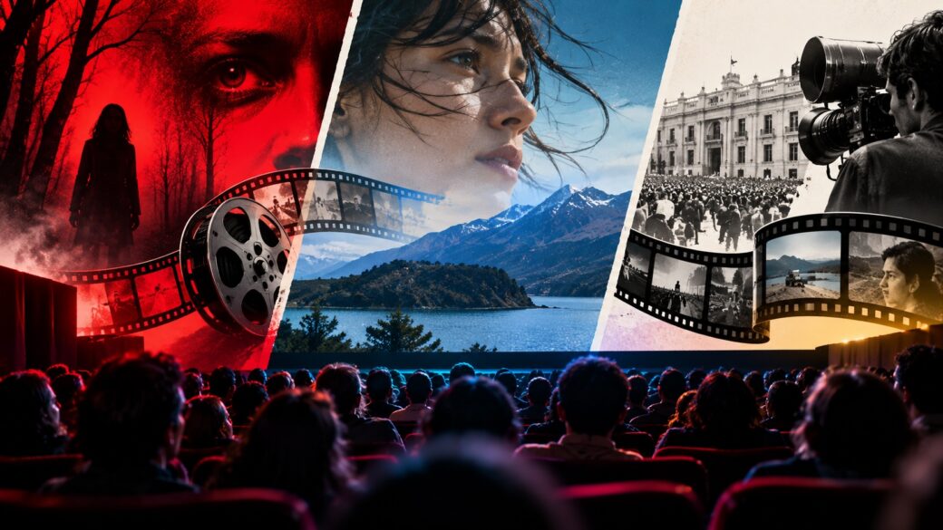 Sala de cine/auditorio de festival con pantalla encendida, en penumbra, sin identificar sede ni película — representa la ventana de programación, no un evento puntual.