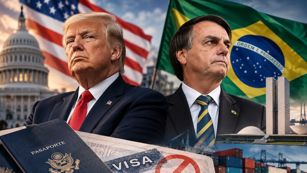 Fachada o entorno de una sede diplomática estadounidense con seguridad reforzada, evocando la suspensión de servicios consulares de EE.UU. en Brasil a días de la elección