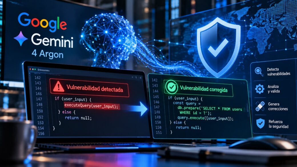Sala de monitoreo de ciberseguridad con pantallas mostrando diagnóstico de código y escaneo de vulnerabilidades, sugiriendo análisis automatizado de software